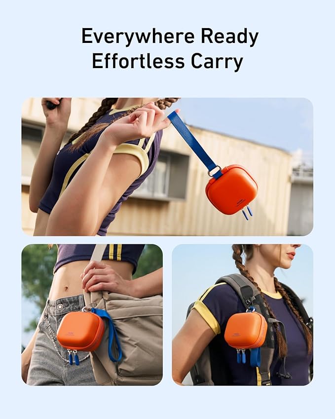 TELESIN DisAdv Portable Mini Carrying Case for HERO/Ace Pro/OSMO/360 Camera | Xtra Edge Pro Action Camera Bag, Waterproof Hard Shell Travel Storage Case for Action Cameras and Accessories, Orange - Image 5