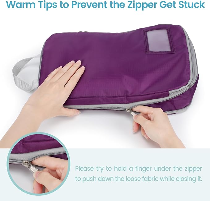Cambond Compression Packing Cubes for Travel - Luggage Suitcase Organizer | Compression Zip Design for Space-saving, Expandable, Lightweight, Keep Clothes Sorted, Luggage Space Tidy, Carry on Pack Fast - Image 9
