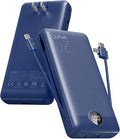 VRURC Portable Charger 20000mAh, Fast Charging Power Bank USB C,4 Output 2 Input Travel Essentials Charging Bank Equipped with LED Display,Built-in Wall Plug and Cables,Phone Charger Battery,Navy by Home