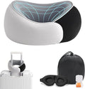 Travel Pillows, 100% Pure Memory Foam Neck Pillow for Airplanes, 360° Head Support, Ergonomic Design, with 3D Eye Mask, Earplugs and Storage Pouch, Airport Travel Essentials for Office, Airplane, Car by Unknown