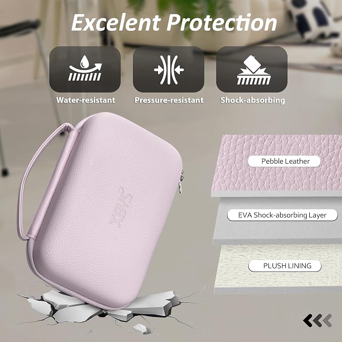 Portable Charger Case, Tech Pouch Travel Organizer, XL, Purple | Hard Shell Electronic Storage for MacBook Power Adapter, Magic Mouse, Charging Cords, Power Bank Laptop Accessories - Image 3