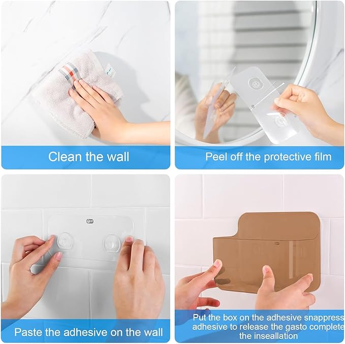 CGBE 2-Pack Cabinet Door Organizer, Self Adhesive Bathroom Shelves, Amber | Acrylic Shower Caddy, Wall Mounted Storage, No Drilling, Automatic Draining, For Cabinet Door and Shower Wall - Image 5