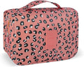 Lcsmaokin Large Capacity Toiletry Bag Travel Bag with Hanging Hook for Men and Women Waterproof Travel Cosmetic Bag Bathroom Storage Bag for Brushes Set,Full-Sized Shampoo,Accessories-Pink Leopard by Lcsmaokin