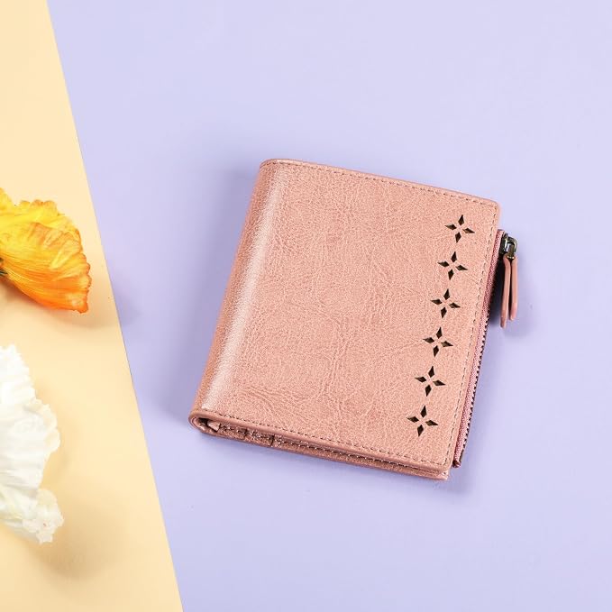 Ultra Thin Small Compact Leather Womens Girls Wallets RFID Blocking Credit Card Holder for Women - Image 7