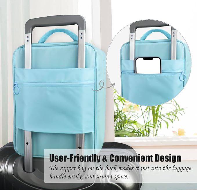 Travel Shoe Bags 2 Pcs of Shoe Organizers Set for Suitcase Hold 3 Pair of Shoes Waterproof Shoe Packing Cubes for Travel and Daily Use Storage Pouch with Handle (Blue+Pink) - Image 4