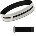 Running Belt for Men&Women– Water Resistant Waist Pack for Phone – No-Bounce Elastic Strap with Extender Up to Plus Size, Fitness Belt for Jogging Training Cycling (Gray, 2Pockets) by MORKSUKYSAFETY