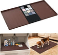URMONA Waterproof Silicone Under Sink Mat 34'' x 19'' Shelf Liner for Kitchen and Bathroom, Cabinet and Counter Protector, Storage and Organizers, Litter Mat, Pet Cat Puppy Essentials(Brown ) by URMONA