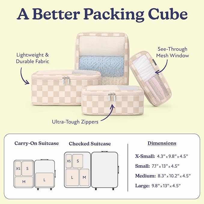 Vandel TSA-Friendly Packing Cubes for Carry On, Mesh Suitcase Organizer Bag | Professional Travel Organizer Bags for Women with Mesh Panel, Small Packing Cubes with Durable Zippers, Luggage Cube Set of 4 - Image 2