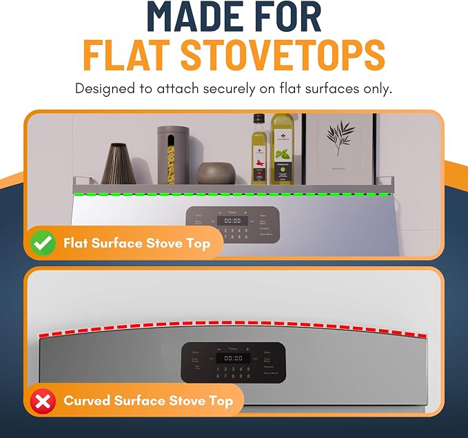 Extendable Steel Over the Stove Shelf for Back of Stove (16 to 30 Inches) Magnetic Stove Top Shelf for Kitchen Stove, Over Stove Shelf for Back of Stove - Over the Stove Spice Rack Shelf (Grey) - Image 4