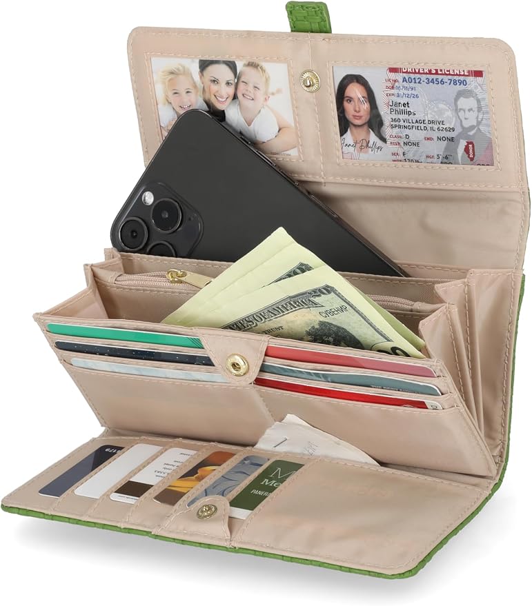Mundi File Master Womens RFID Blocking Wallet Clutch Organizer With Change Pocket - Image 2