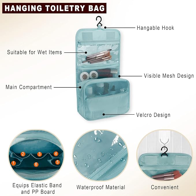 Packing Cubes, 8 Pcs Travel Packing Organizers for Suitcases, Large Capacity Travel Luggage Organizers Set includes 8 Storage Bags, (Light Blue) - Image 3