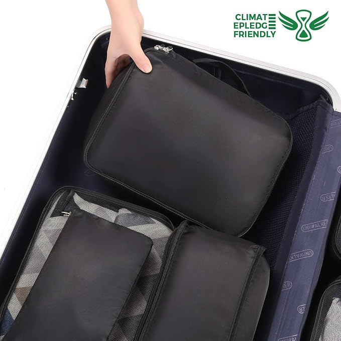 BAGAIL 8 Set Packing Cubes Luggage Packing Organizers for Travel Accessories-Jet Black - Image 6