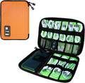 Lcsmaokin Electronics Travel Organizer,Portable Waterproof Electronic Travel Storage Bag for Small Charging Cord Storage,Charger,SD Card etc,for Travel,Business-Orange Green by Lcsmaokin