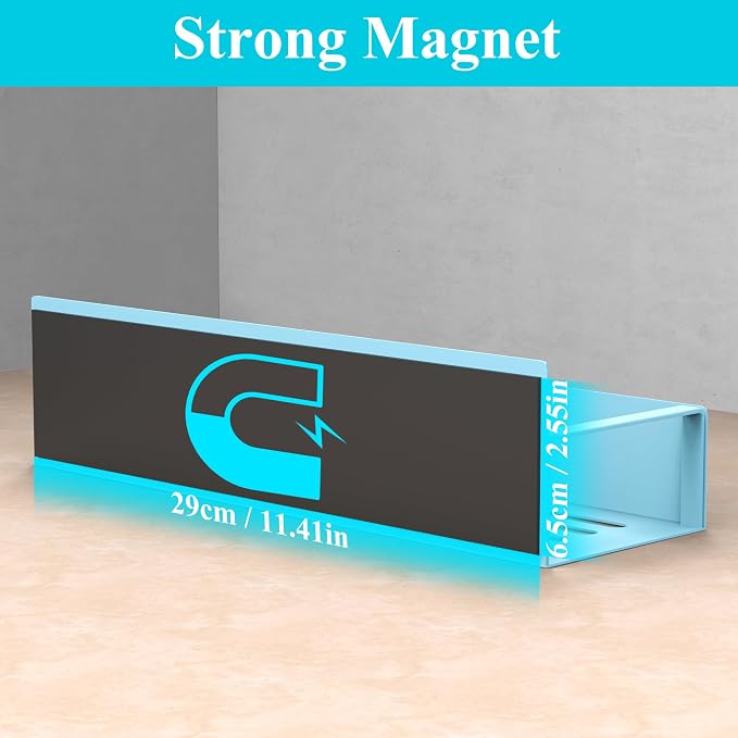 HuggieGems Metal Magnetic Spice Rack for Refrigerator Blue, 6 Pack | Magnetic Shelves Heavy Duty for Fridge in Kitchen, Seasoning Storage Organizer, For Oven Washer and Dryer, For Heavier Items - Image 3