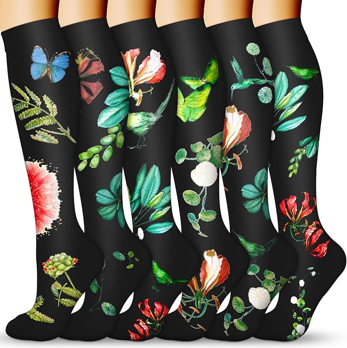 QUXIANG Compression Socks for Women & Men 15-20 mmHg, Best for Medical, Nursing, Running, Athletic, Varicose Veins, Travel by QUXIANG