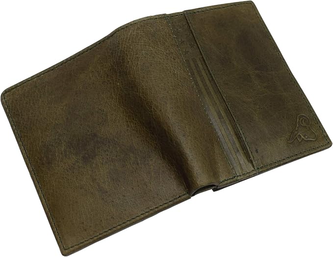 RFID Blocking Genuine Leather Badge Holder Bifold Wallet USA Series (Green) - Image 7