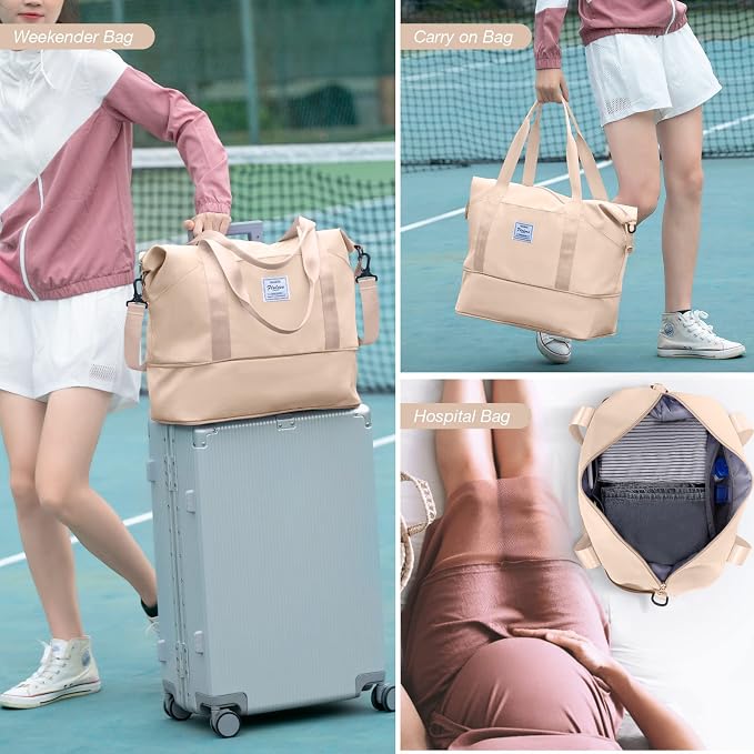 Travel Duffel Bag, Sports Tote Gym Bag, Shoulder Weekender Overnight Bag for Women - Image 6