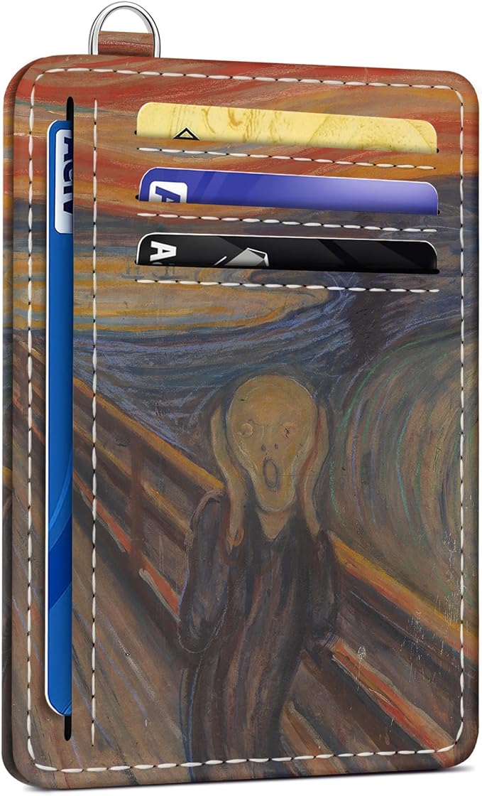 SEAVILIA Small Credit Card Holder for Women, Slim RFID Blocking Wallet | Cute Mini ID Card Case, Thin Minimalist Pocket Wallet, Gift for Girls, Scream by seavilia
