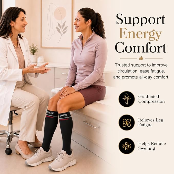 4 Pairs-Compression Socks for Women&Men Circulation-Best Support for Nurses,Running,Athletic - Image 5