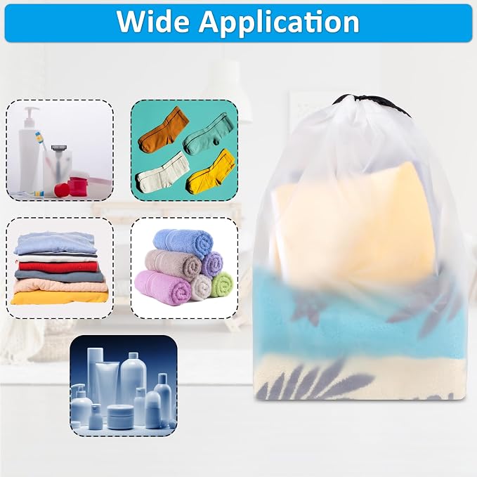 Clear Shoe Bags for Travel 10 PCS, Drawstring Travel Shoe Bags for Packing | 15.7" x 11.8" Waterproof Dustproof Portable Travel Shoe Storage Bag for Men and Women - Image 6
