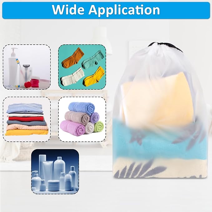 Clear Shoe Bags for Travel 5 PCS, Drawstring Travel Shoe Bags for Packing | 15.7" x 11.8" Waterproof Dustproof Portable Travel Shoe Storage Bag for Men and Women - Image 6