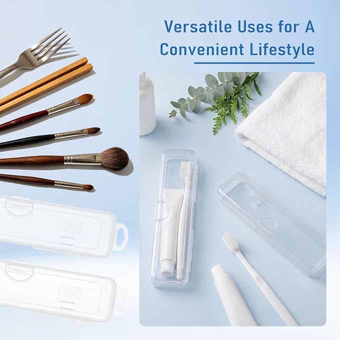Travel Toothbrush Holder, Transparent (10-Pack) | Portable Travel Toothbrush Case Carries Toothbrushes and Toothpaste, Suitable for Travel, Home, And School - Image 6
