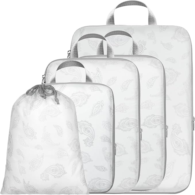 Cambond Compression Packing Cubes for Travel - Luggage Suitcase Organizer | Compression Zip Design for Space-saving, Expandable, Lightweight, Keep Clothes Sorted, Luggage Space Tidy, Carry on Pack Fast by Cambond