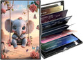 Metal Wallet,Credit Card Holder for Women,Slim RFID Blocking Credit Card Holder Thin Aluminum Wallet ID Case,6 Slot Business Mini Hard Metal Case for Women/Men,Cute Elephant Swing by Unknown