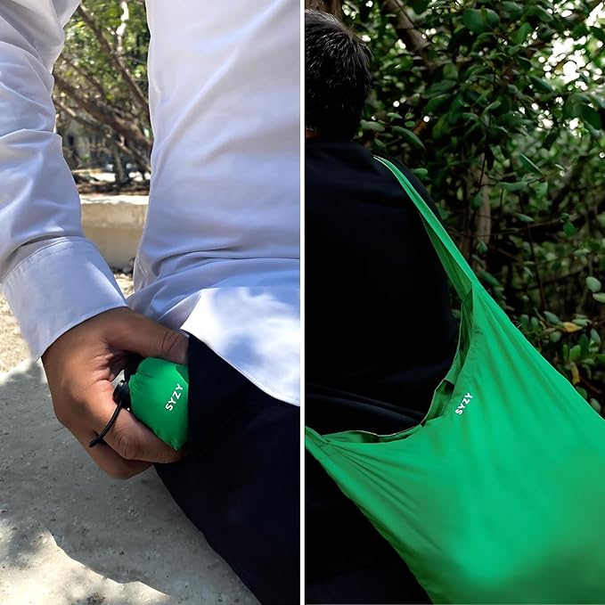 SYZY World's Most Compact Travel Tote Bag Portable Shopping Beach Market Bag - Reusable Collapsible Stuffable - Image 2