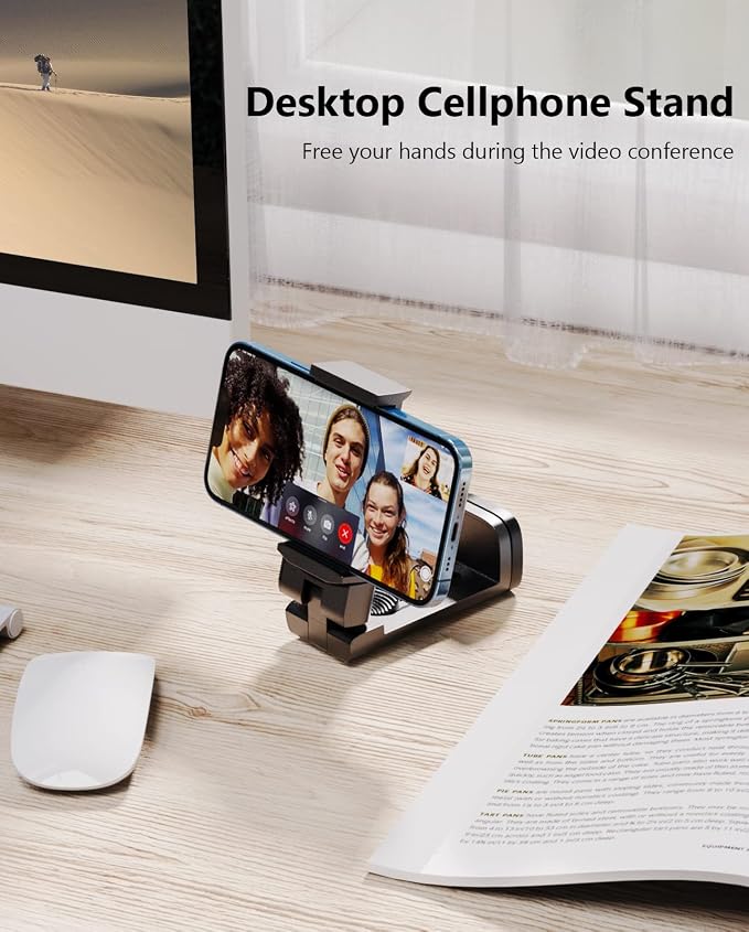 MiiKARE 2PCS Airplane Phone Holder Mount, Plane Travel Essentials, Black | Universal Hands-free Phone Holer with 360° Rotation for Flying, Accessory Travel Must Haves Phone Stand for Desk, Tray Table - Image 4