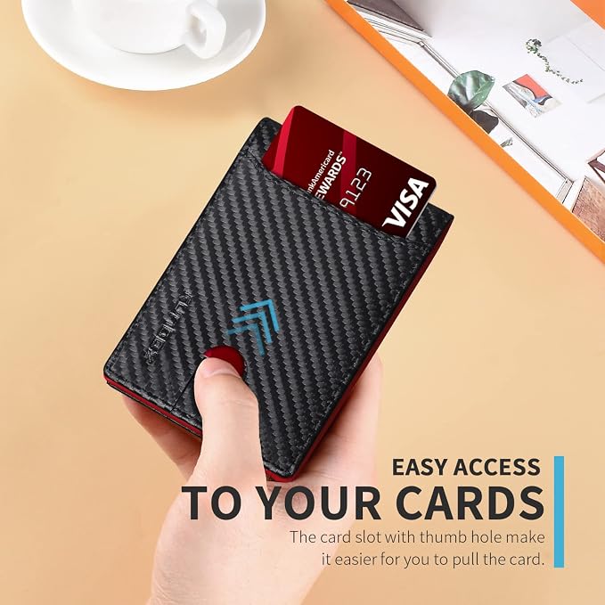 RUNBOX Wallet for Men, Slim Leather Bifold, RFID Blocking Card Holder | Minimalist Front Pocket Design, Credit Card Organizer, Holds 11 Cards, Large Capacity, Thin Profile, Birthday Gifts for Men - Image 5