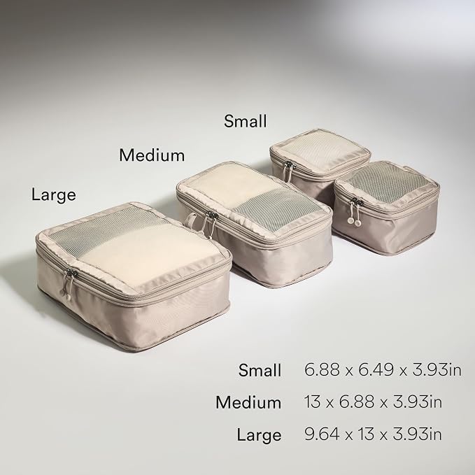 ANTLER - Compression Packing Cubes for Travel, Luggage Organiser for Suitcases or Bags, Travel Accessories, Set of 4, Taupe - Image 3