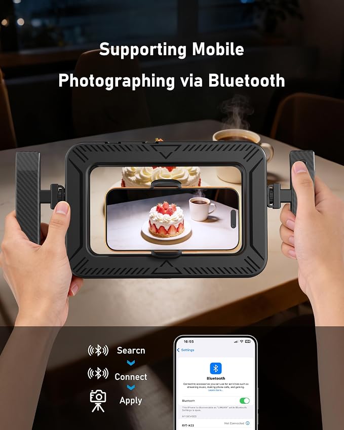 Ring Light for Phone, Lightweight Handheld LED Light with Remote & Desktop Base, 2900K-7000K CRI95+ Smartphone Video Rig, Dual Handle Creator Rig for TikTok YouTube Makeup - Image 5