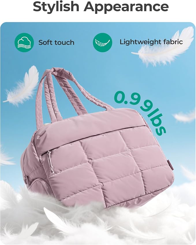 BAGSMART Gym Bag for Women, Carry on Travel Duffel Bag, Water-resistant Weekender with Shoe Compartment for Gym Travel Work, Purple, Medium - Image 7