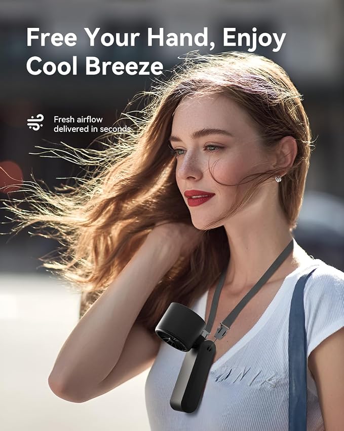 Handheld Portable Turbo Fan with Ice Cooler, Speed (1-199) 5500mAh Rechargeable Personal Fan,[20H Cooling Time] Mini Yet Powerful [20000 RPM] Small Pocket Fans for Travel/Outdoor/Office, Gold Black - Image 3