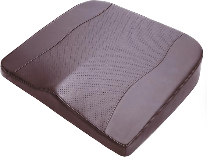 Lofty Aim Car Seat Cushion, Memory Foam Car Seat Cushions for Long Driving | Driver Seat Cushion Adds Height, Auto Seat Pillow for Sciatica Pain Relief, Butt Cushion for Car, Truck, PU Leather Brown - Image 9