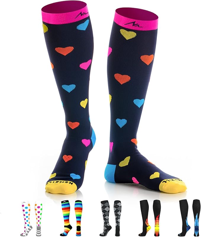 NEWZILL Medical Compression Socks for Women & Men, 20-30 mmHg Knee-High Support for Circulation, All-Day Comfort for Work Travel Running Cycling and Fitness by NEWZILL