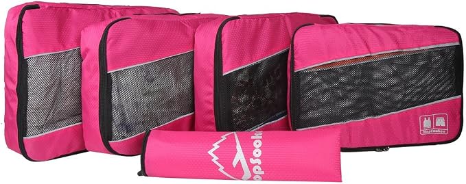 5 Set Packing Cubes for Travel Large Suitcase Luggage Organizer Bags Travel Accessories Vacation 4 Cubes 1 Laundry Pouch Bag - Image 3