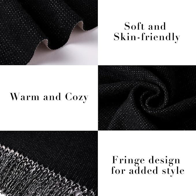 maamgic Women's Scarf Pashmina Shawls Blanket Scarf for Evening Dress | Soft Viscose Blend ,Lightweight,Large Scarf with Cozy Cashmere-Feel, Perfect For Weddings,Cruise Travel & Flights - Image 3