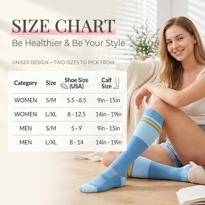 fenglaoda Compression Socks for Women Men 3 Pairs Graduated Compression Support Circulation Socks for Nurses - Image 6