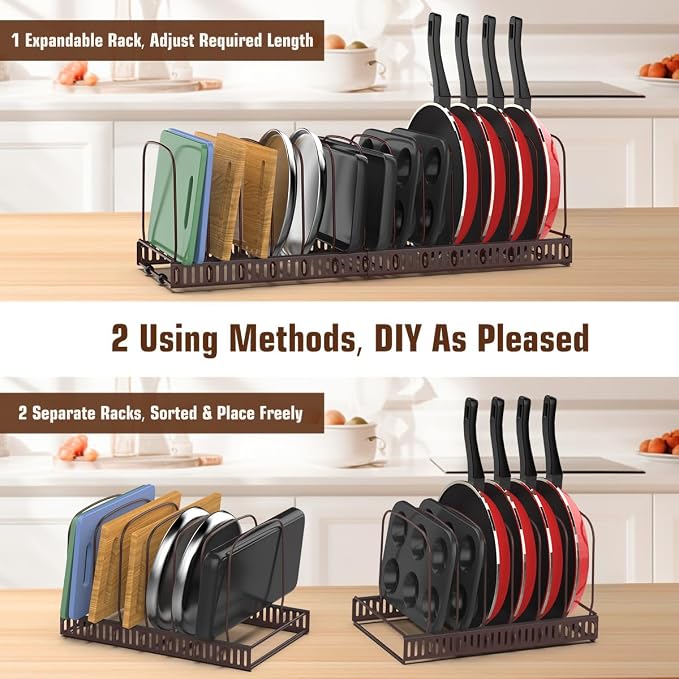 Housolution Cutting Board and Baking Tray Cookie Sheet Organizer, Bronze | 12"-23" Expandable, 14 Adjustable Dividers, Sturdy Metal Construction, Easy Assembly - Image 4