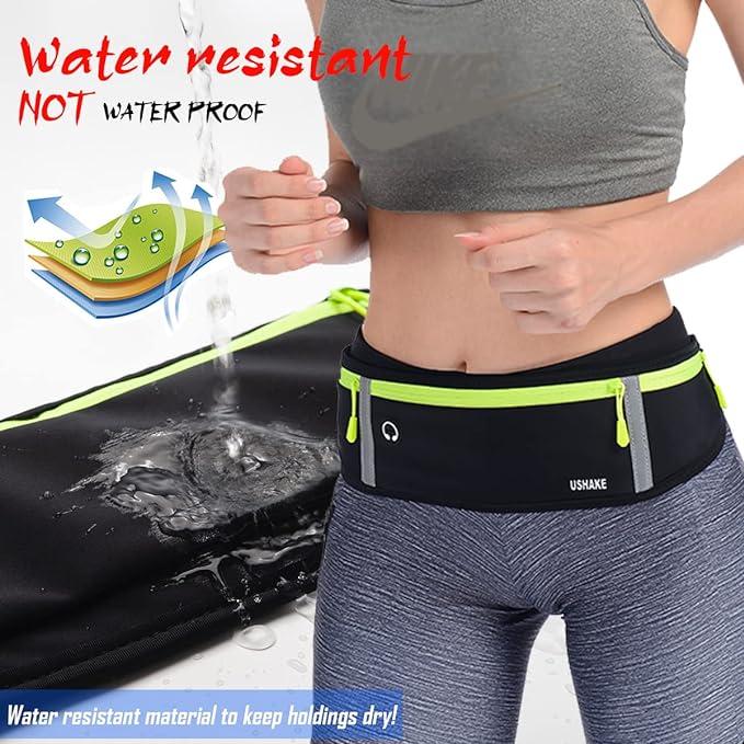 USHAKE Slim Running Belt, Workout Fanny Pack for Men Women,Exercise Waist Pack for Apple iPhone Holder, Runner Belt for Running Walking Cycling Camping Gym - Image 3