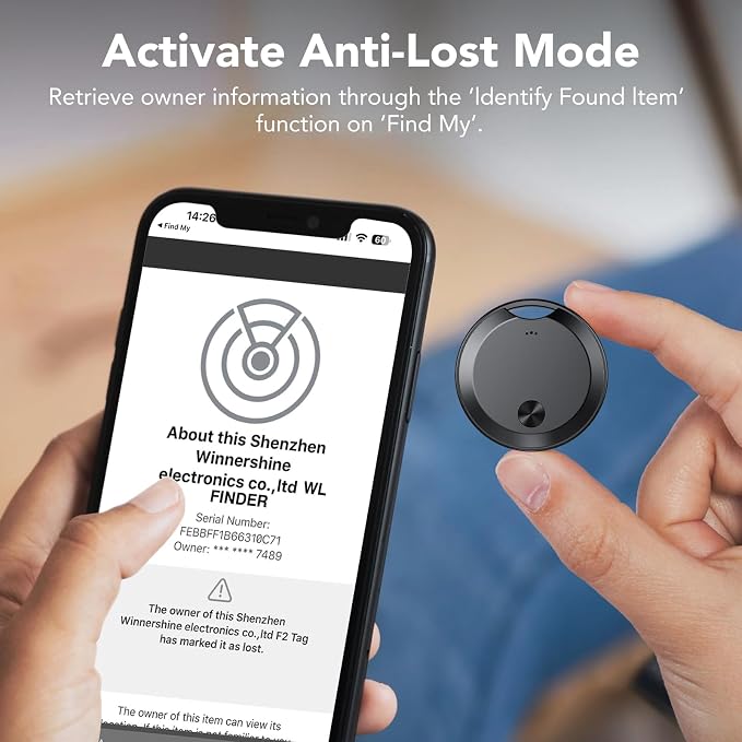 Air Tracker Tags-4 Pack: Smart Bluetooth Tracker, Item Finder Works with Apple Find My (iOS Only) App, Trakcer Tag Locator for Keys, Luggage, Satchel, weTag mini. (Not for Android Devices) - Image 7