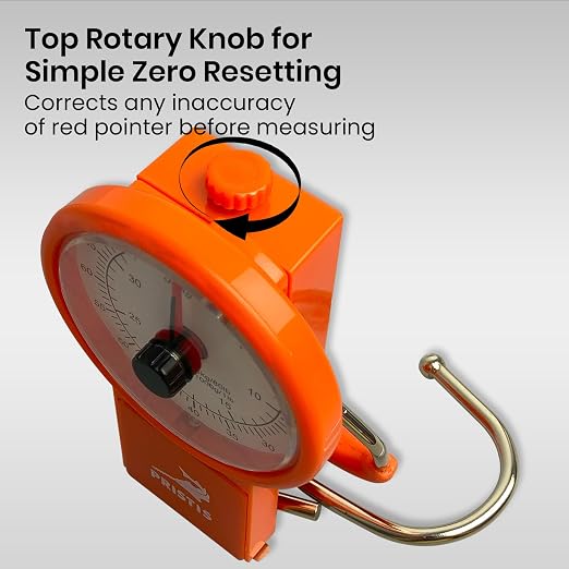 Pristis Fishing Hanging Scale with Tape Measure for Farm Kitchen Luggage | 80 LBs Fish Weight Analog Spring Hook Crane Scale Kit with Non-slip Large Handle, Portable Gear Equipment Weighting Accessory - Image 5