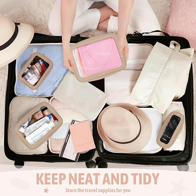 YOPCDJ 5PCS Diaper Bag Organizer Pouch Set, TSA Approved Toiletry Bag，Clear Waterproof TPU Makeup Bag Set Travel Organizer Bags for Women and Kids - Image 5