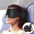 Travel Pillow for Airplane, 360° Head Support for Long Flight | Seat Strap System, On Headrest, Stable Comfort, Stop Bobblehead, Soft 3D Eye Mask Airplane Pillow, Travel Accessories, Black by Inspireyes