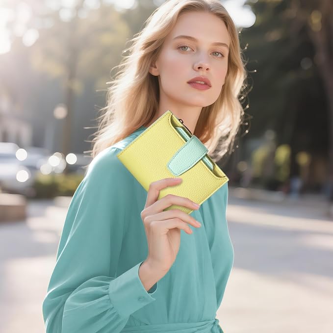 Small Wallet Women RFID Blocking Soft Leather Bifold Compact Card Holder Wallet for Women with Zipper Coin Pocket 4 ID Window - Image 2