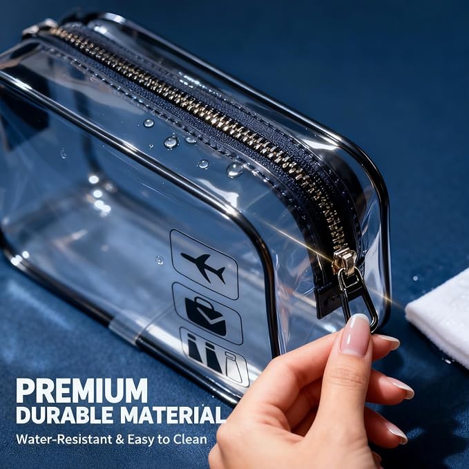 5 Pack Clear Toiletry Bag Clear Makeup Bag Zipper Toiletry Pouch | Includes 2S 2M 1L PVC Cosmetic Pouches with Zipper for TSA Toiletry Bag Set Travel Packing and Daily Organization - Image 5