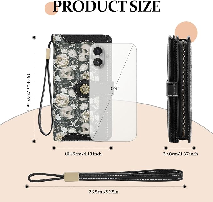 Wallets for Women Trifold Wristlet Wallets Large Capacity RFID Blocking Ladies Purse Credit Card Holder - Image 3