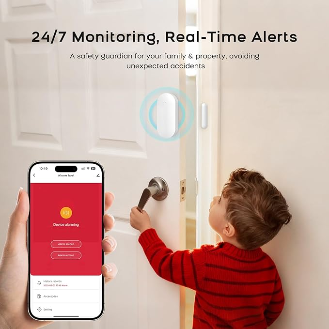 2026 Home Security System, 7-Piece Wireless Smart Alarm System Kit with Instant App Alerts & WiFi+GSM/4G,Mobile App Control,Door/Window Sensors,Remote,Motion Detectors,Compatible with Alexa - Image 5